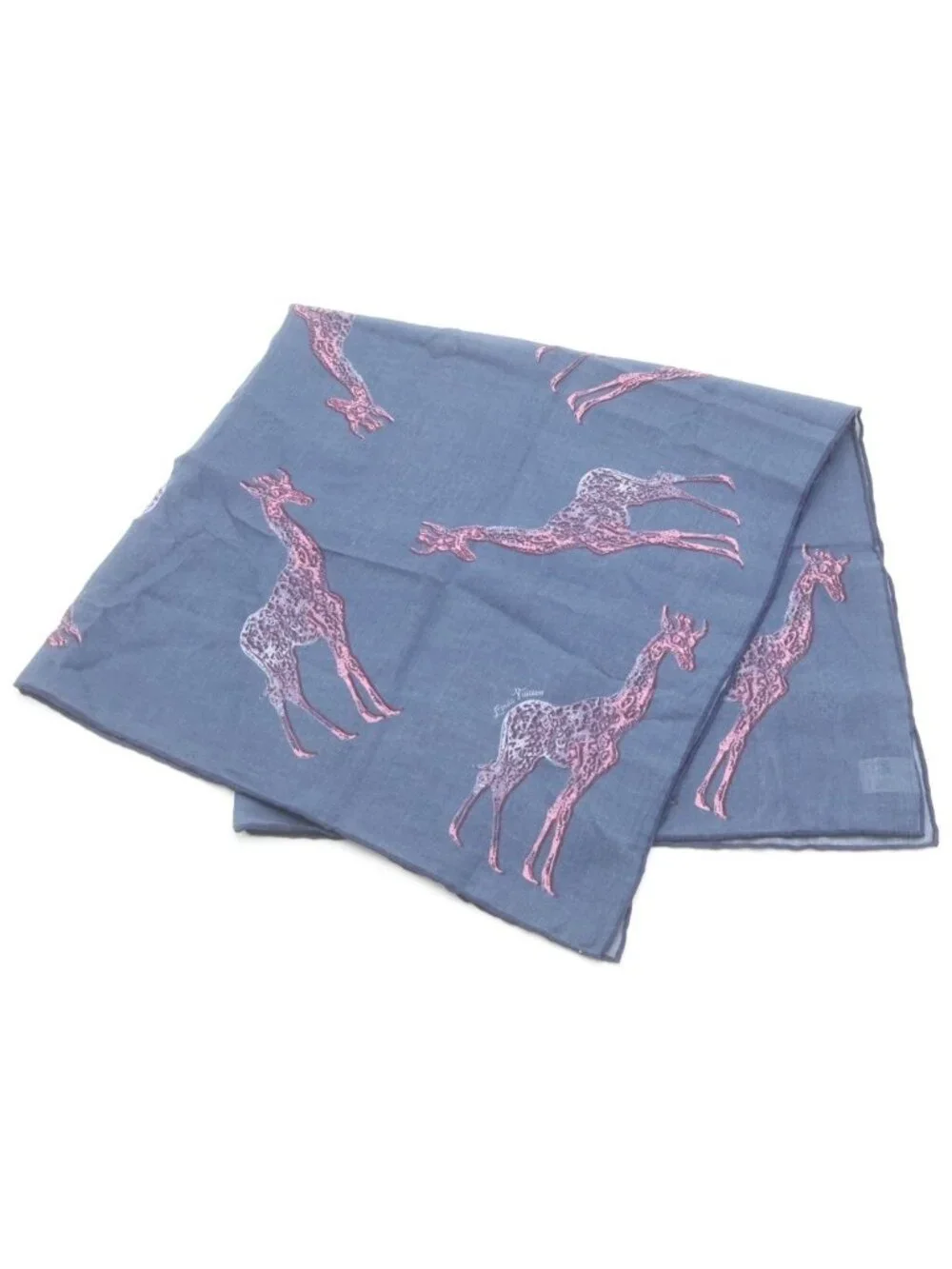 Louis Vuitton Chapman Brazza Zukirin Total Pattern Silk Mixed Scarf Blue